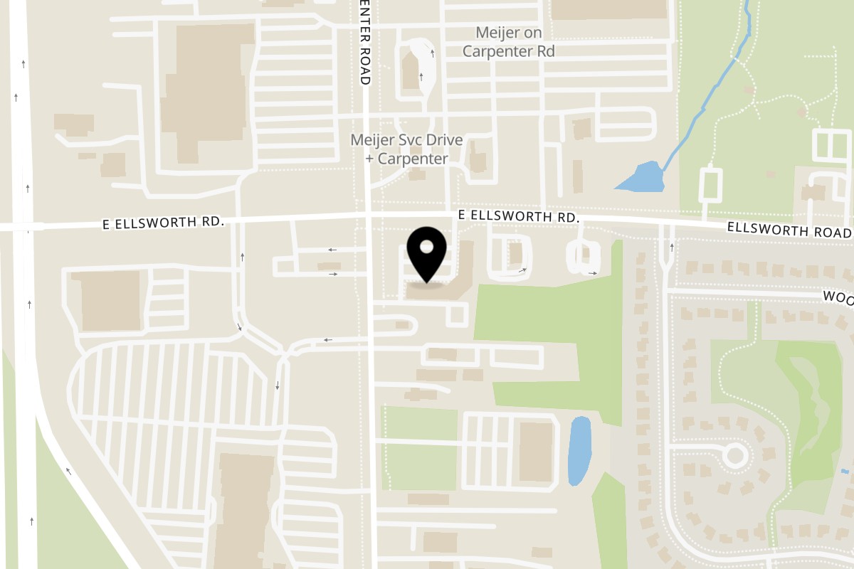 Map showing the location of Sushi Dabu on 4037 Carpenter Rd in Ypsilanti